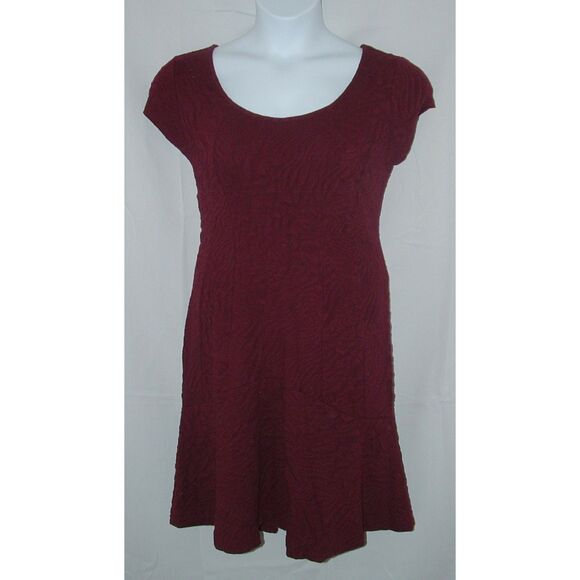 ISAAC MIZRAHI LIVE Textured Burgundy Sz Large Church or Casual Stretchy Dress - Picture 1 of 4